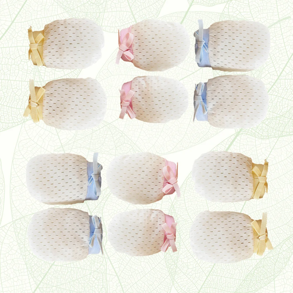 6 أزواج من القفازات المضادة للخدش، حماية لحديثي الولادة من القطن قابلة للتنفس، قفازات مريحة لحديثي الولادة بعمر 0-1 سنة #3