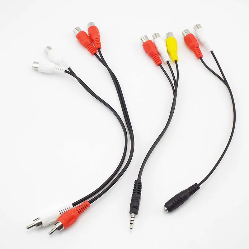 RCA Audio Cable 3.5mm Jack Plug Stereo AUX Cables to 2 RCA Socket Female to Male to Headphone Adapter