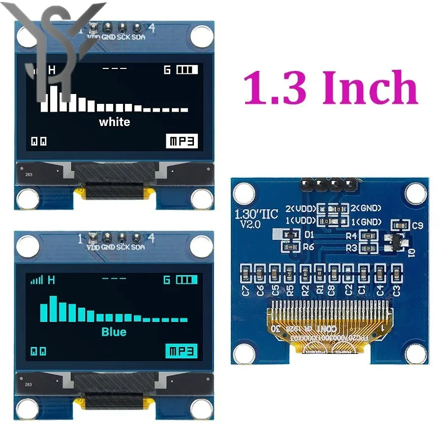 5 шт. TENSTAR ROBOT 1,3-дюймовый модуль OLED-дисплея белого, синего цвета, чип Drive SH1106 128X64 1,3-дюймовый ЖК-дисплей IIC I2C Communicate