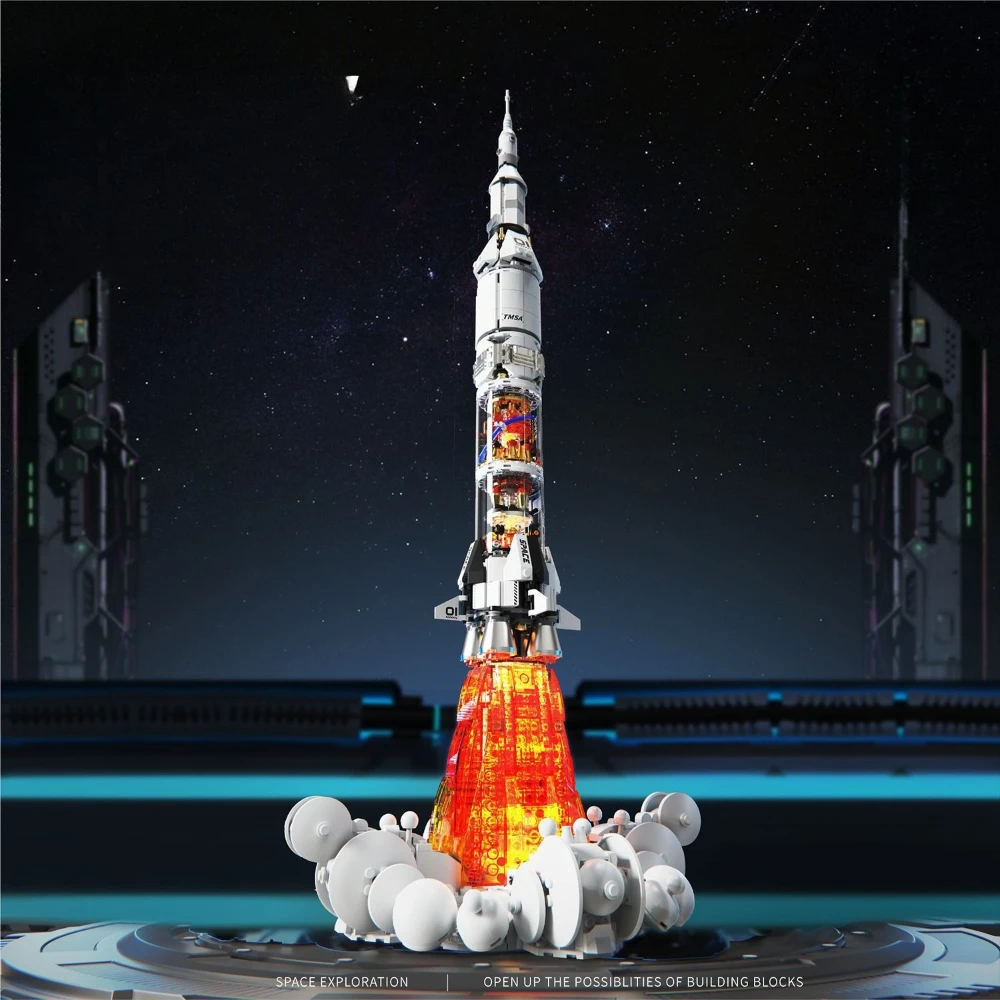 

MOC Aerospace Rocket Spacecraft Launch Building Block Set Space Exploration Rocket With Light Toy Children Birthday Holiday Gift