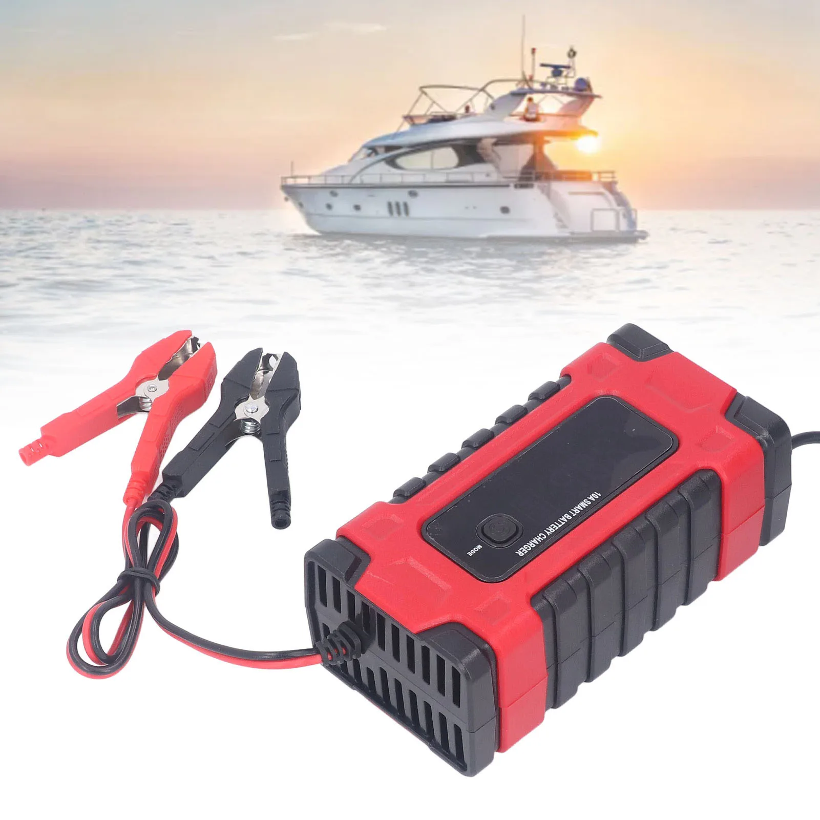 

Portable Car Battery Charger 12V/24V Intelligent LCD Display & Pulse Repair for AGM/Calcium/Gel/Wet Acid