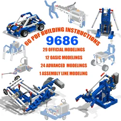 9686 Technische stenen onderdelen DIY-technologie Onderwijs Bouwstenen instructies voor meerdere Power Function-modellen kinderspeelgoed