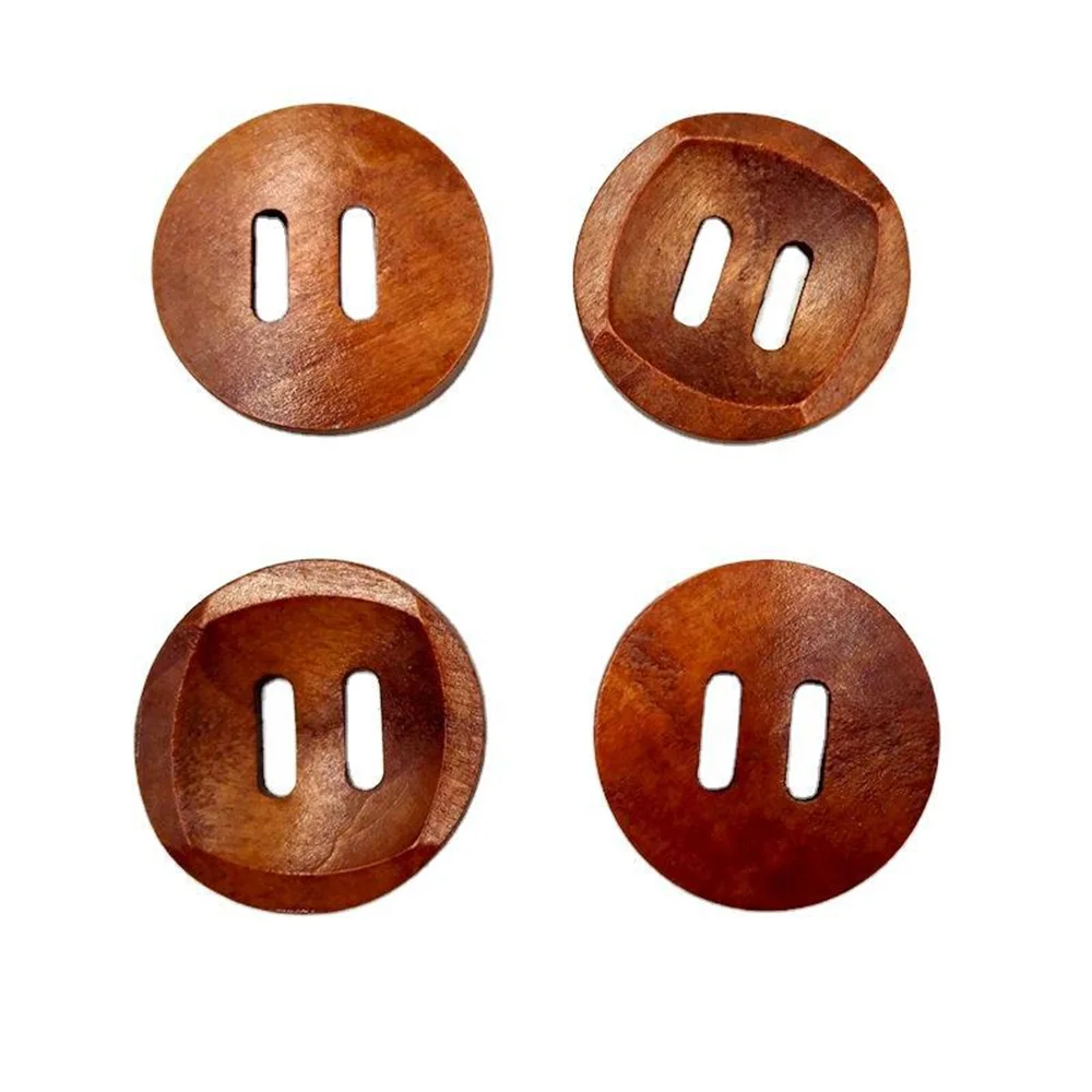 10PCS 30MM Vintage Decorative Wooden Buttons Beautiful Coffee Brown Wooden 4 Holes Round Wood Sewing Buttons DIY Crafts Gift