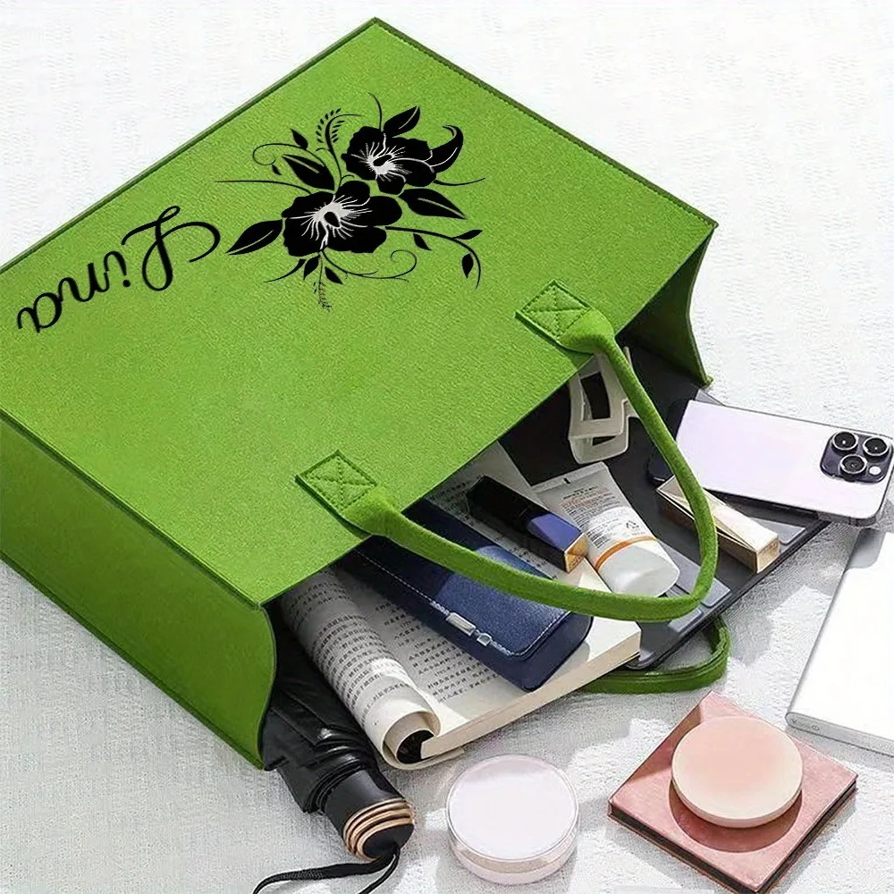 

Сумка-шоппер из фетра с индивидуальным дизайном, вместительная, для работы, поездок, пляжа, путешествий, на день рождения, праздник, свадьбу, День матери