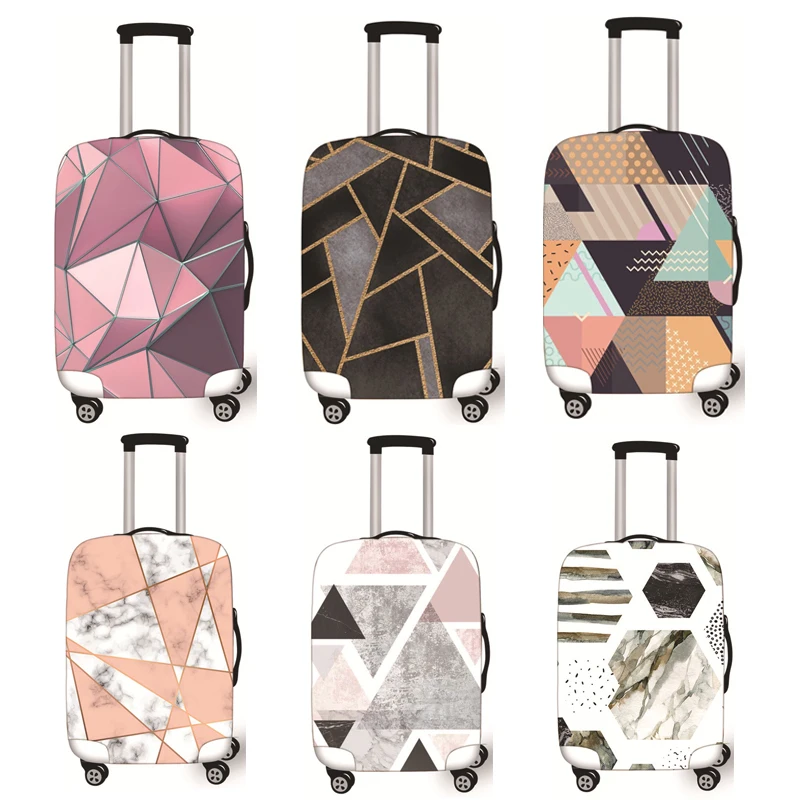 Geometry Luggage Cover Travel Accessories Suitcase Protector Luggage Dust Cover Elastic Aircraft Trunk Case For Travel Suitcase