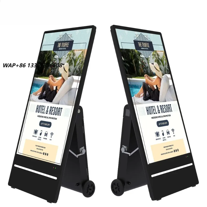 Wireless 43 Inch Outdoor Battery Powered Digital Signage WiFi 4G Portable Advertising Player LCD Screen Display Totem