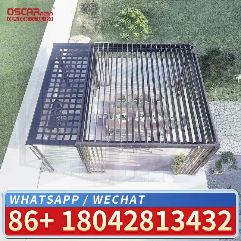 Aluminium Patio Pergolas Bioclimatic Outdoor Motorized Louvered Roof for Garden Backyard Poolside pergola