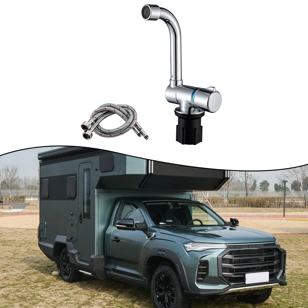 

0-90 Degree Water Faucet Water Faucet 1.0MPa 33mm-38mm Handle Inlet Hose Polished Silver Stainless Steel Swivel