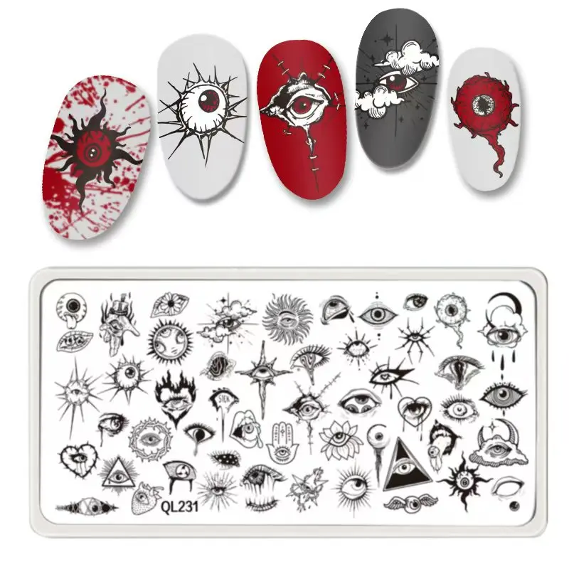 Picture 5: 1PCS Rectangle Nail Stamping Plates Stainless Template Stencils Nail Art Stamp Image Plate Manicure Nail Print Tools