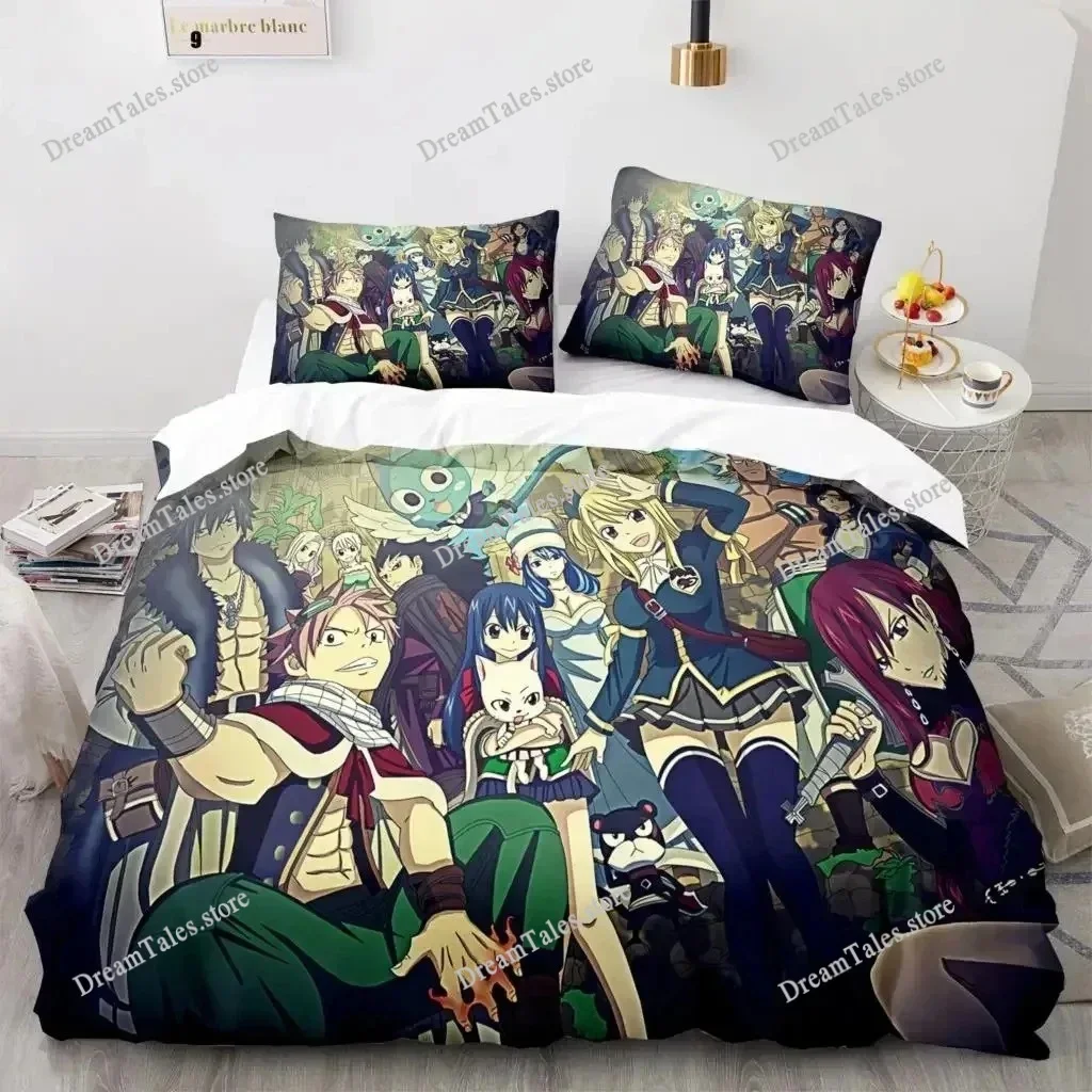 

3D Print Fairy Tail Anime Natsu Bedding Set Duvet Cover Bed Set Quilt Cover Pillowcase Comforter King Queen Size Boys Adult741
