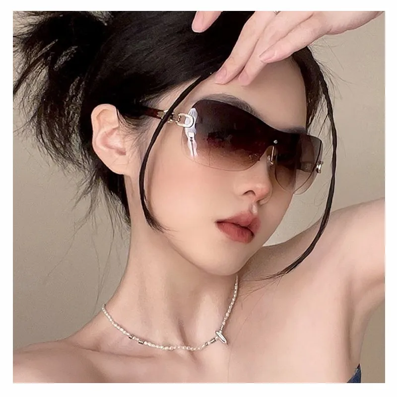 

Y2k Women Sunglasses Oversized Brand Designer Gradient Goggle Sun Glasses Eyewear Shades Lentes De Sol Mujer UV400