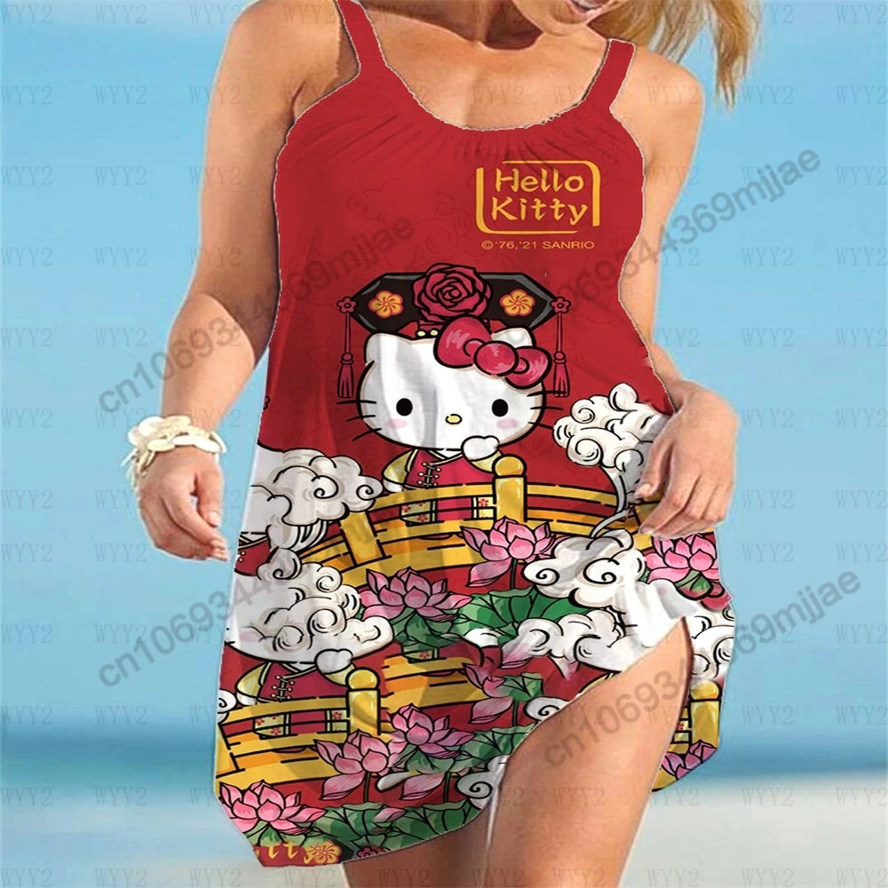 HelloKitty Summer Tops for Women 2023 Beach Dresses Woman Clothing Women's T-shirt Zevity Y2k Top Clothes T-shirts Corset Womans