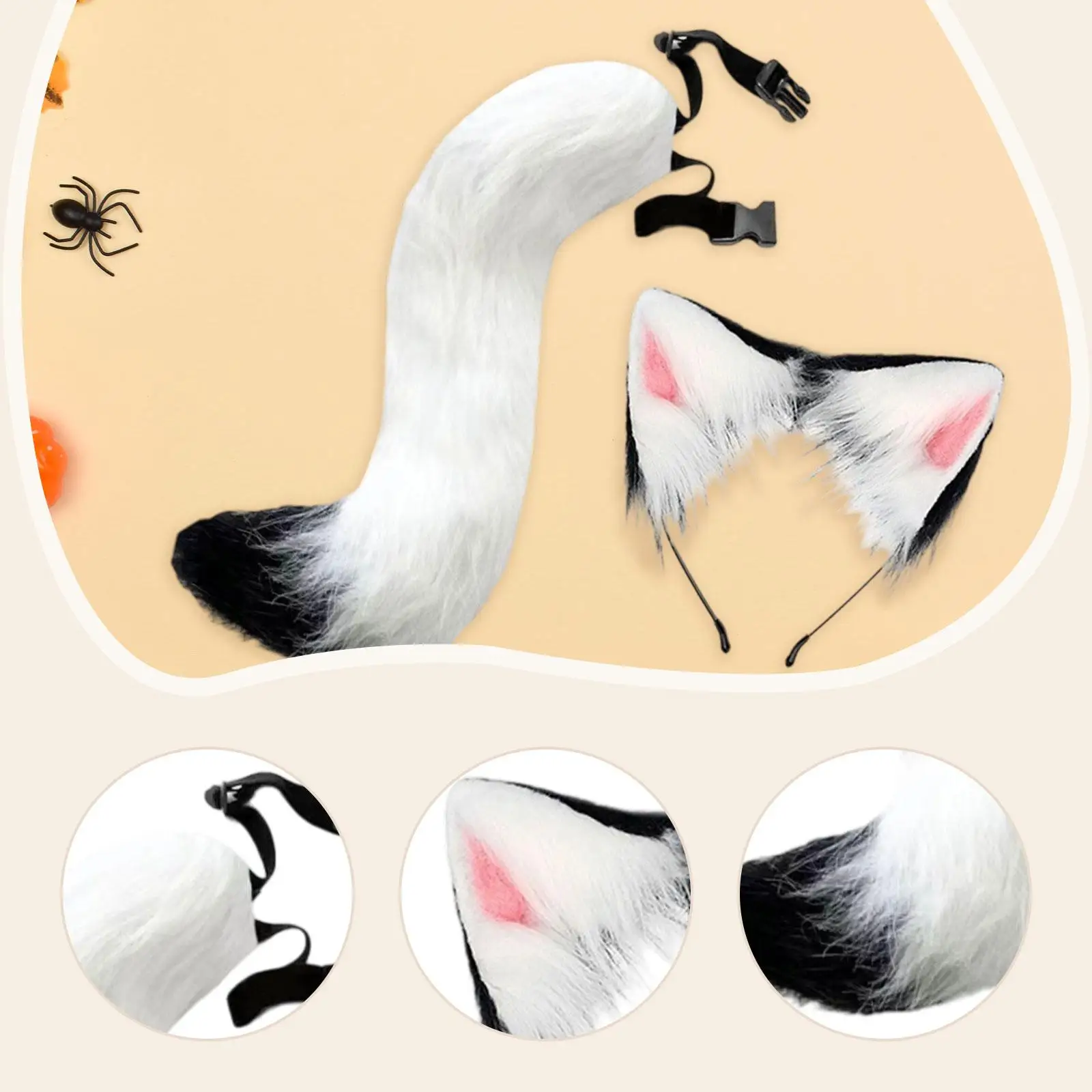 Set orecchie e coda, costume da animale per feste cosplay, compleanni.