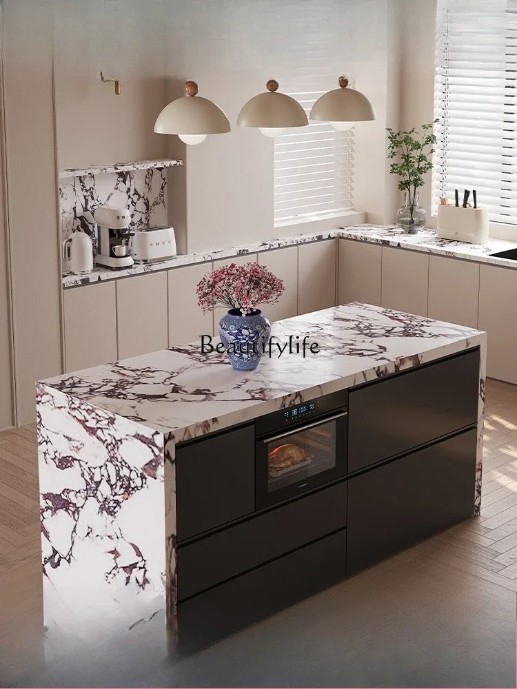 

02 Island Dining Table Integrated Open Kitchen Bar