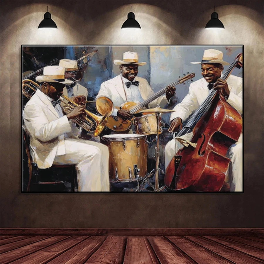 Full Diamond Embroidery Kit New African American Music Art Jazz Band Handicraft Diamond Painting Cross Stitch Home Decoration