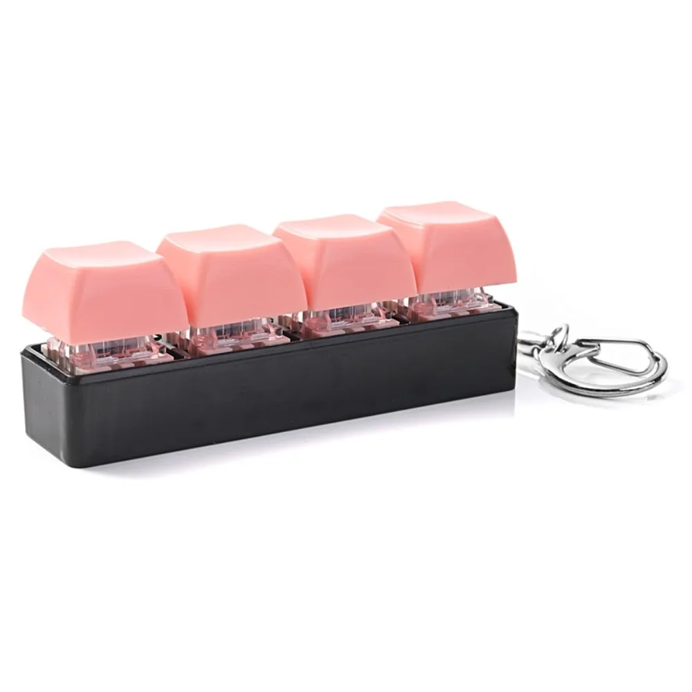 4 Keys Keycap Fidget Keychain Finger Button Key Cap Clicker Keyboard Keycap Pass Time Fun Mechanical Keyboard Keycaps Office