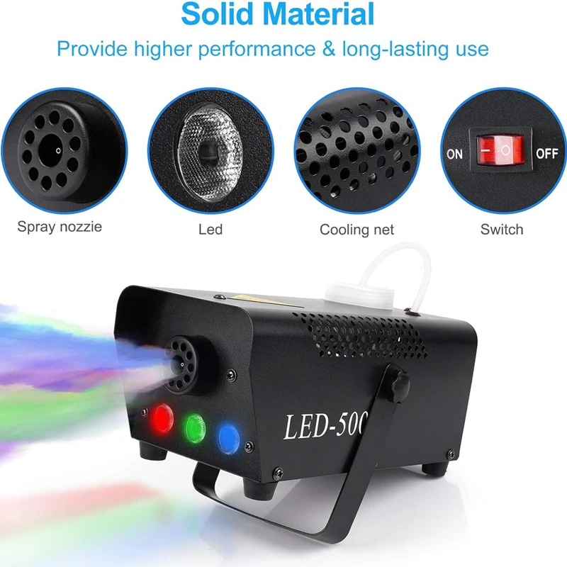 500W Remote Control Fog Machine with LED RGB 3in1 light Stage Show Led Smoke Machine Disco KTV DJ Party Club Bar Event Show