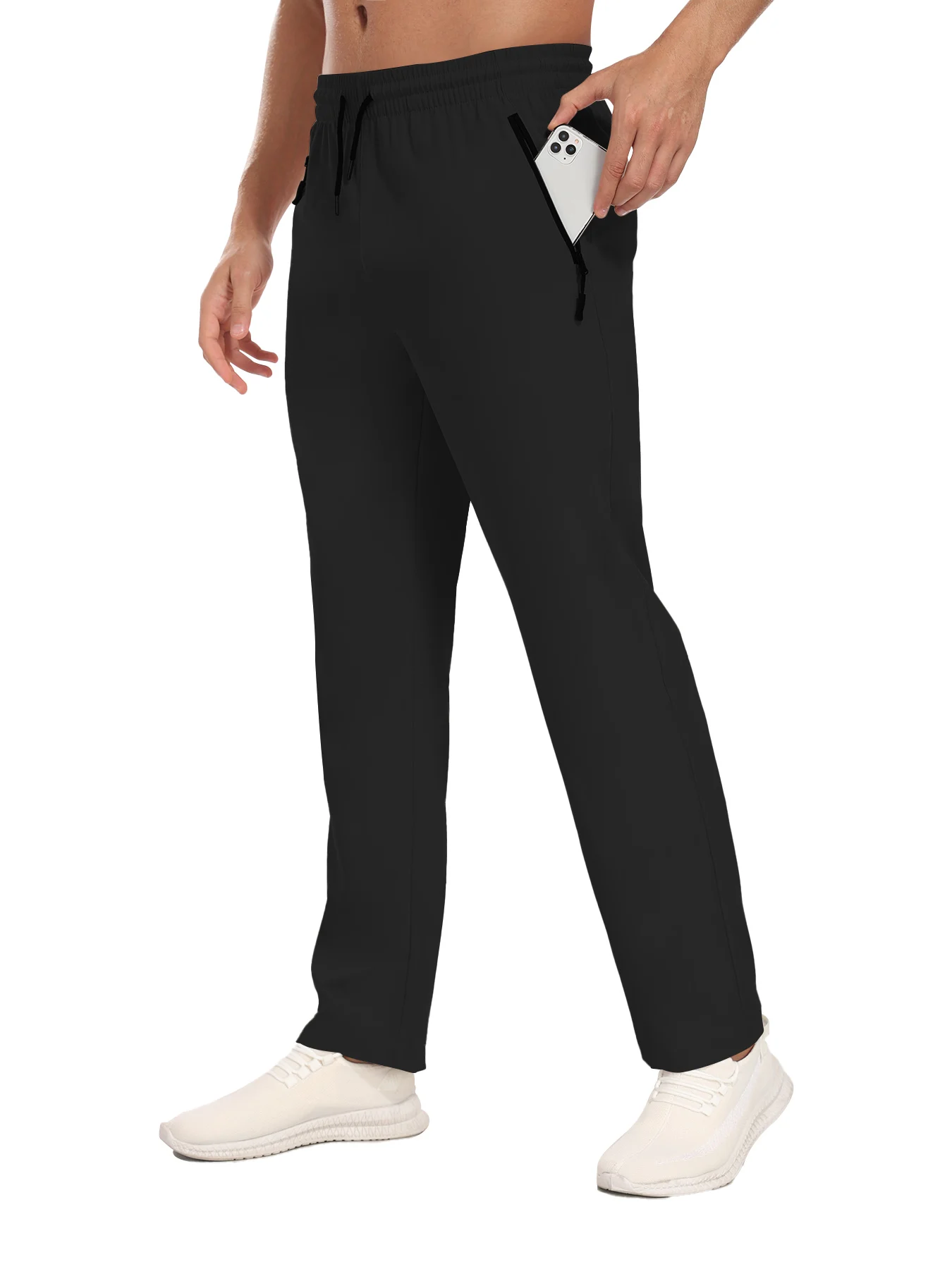 

Men's Casual Pants with Zipper Pockets Waist Drawstring Lightweight Breathable Comfortable Pants