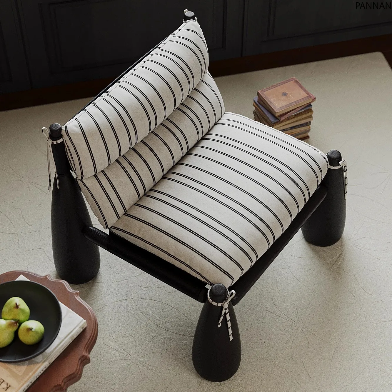 Italian homestay medieval style solid wood designer sofa chair creative fabric single leisure chair