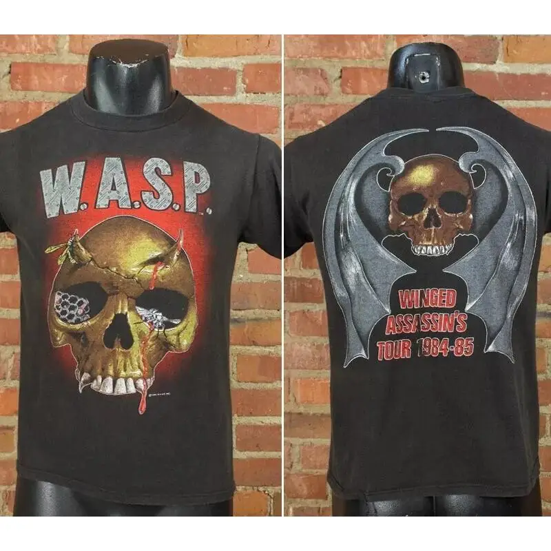 

W A S P Concert T Shirt 1984 Winged Assassin'S Tour Black 2 Side
