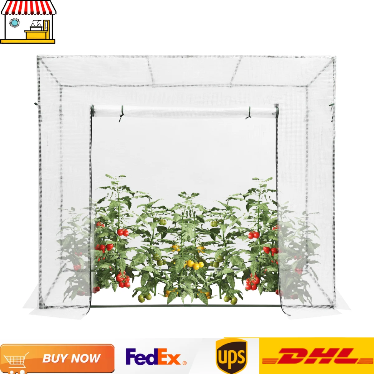 

Transparent House Greenhouse with Frame Complete Kit| Portable Outdoor PE Plant Green House with Rolling Door