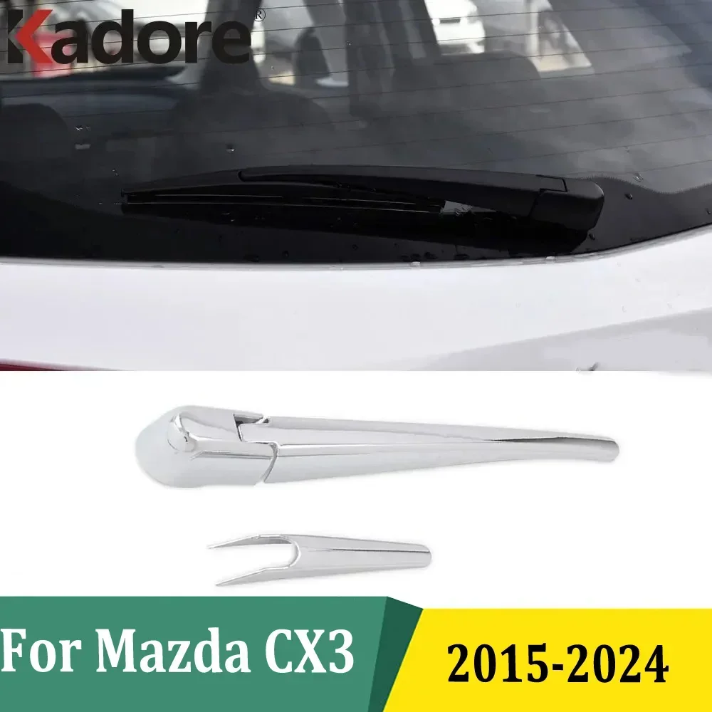 

Внешние аксессуары для автомобиля для Mazda CX3 CX-3 2015-2021 2022 2023 2024, хромированная полоса заднего стеклоочистителя, накладки на дворники заднего стекла
