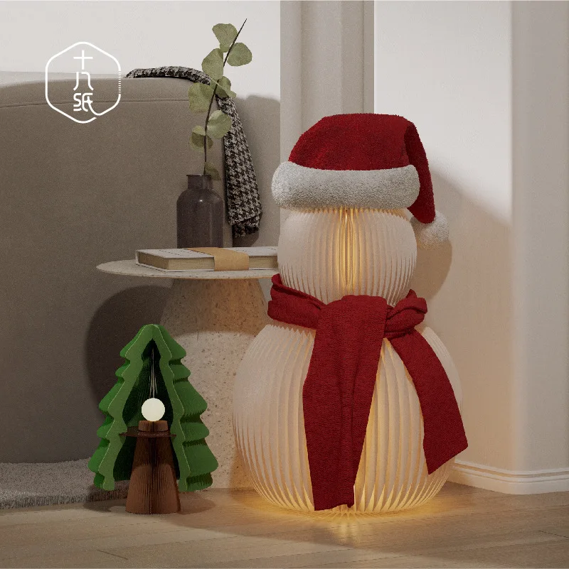 

Eighteen Paper Christmas Decoration Paper Snowman Ornament Shopping Mall Window Storefront Outdoor Props Big Holiday Atmosphere