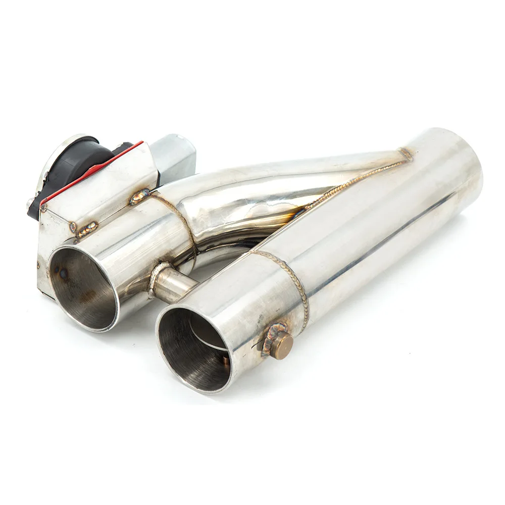 3-Inch 2.5-inch general stainless steel double-out modified exhaust pipe tail throat chimney remote control Y-type exhaust