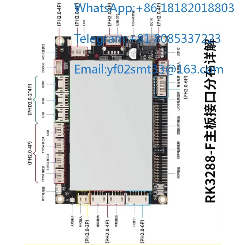 RK3288-F Embedded Industrial Control Mainboard For Intelligent Self-service Terminal Equipment