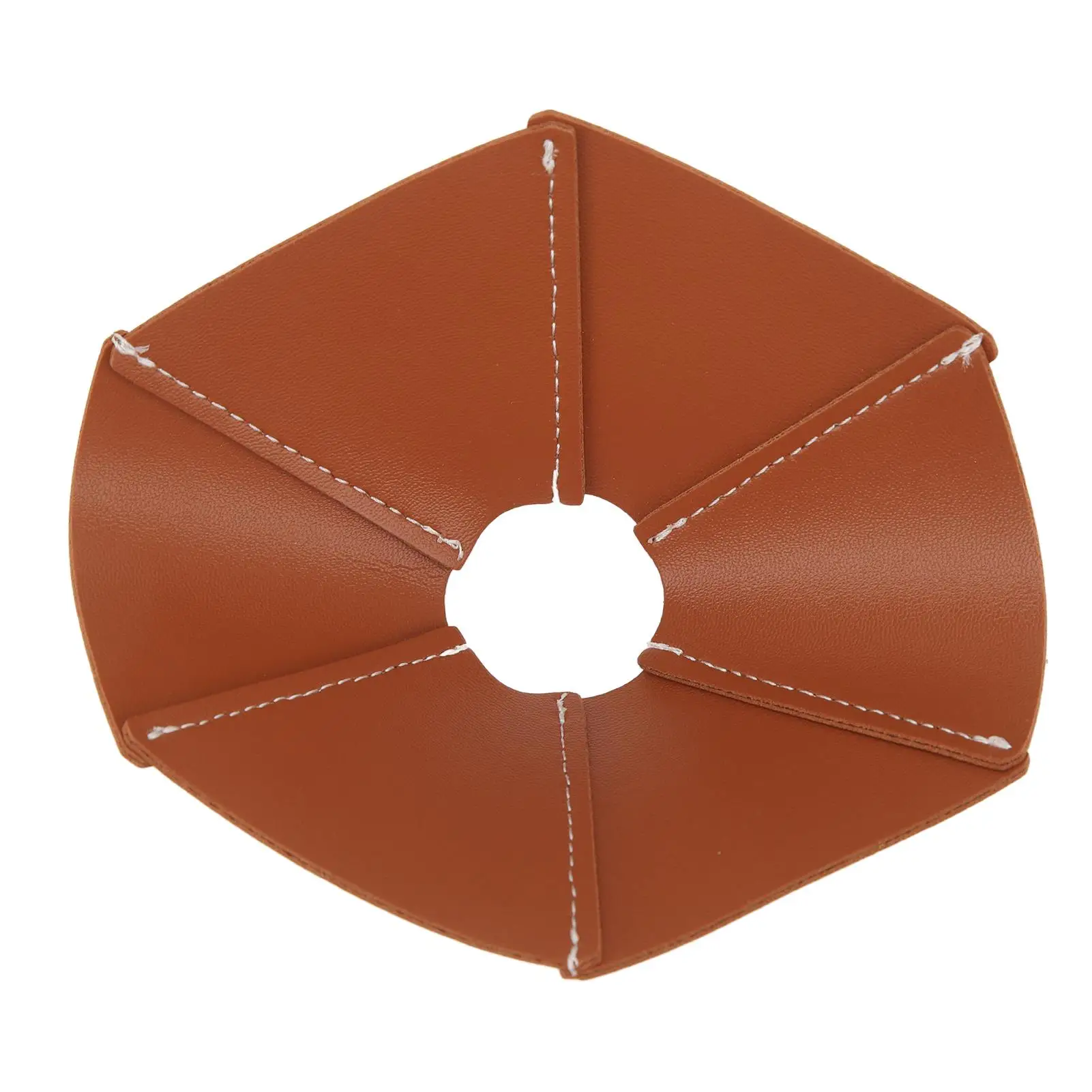 Juste d'abat-jour en patchwork de cuir marron, facile à nettoyer, utilisation large, salon