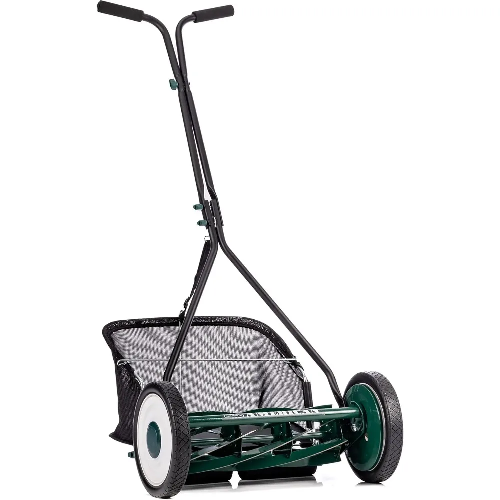 

1725-16GC 16-inch 7-Blade Reel Mower with Grass Catcher, Specialty Grass Mower, Green