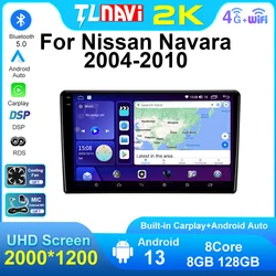 Carplay Android Auto Car Radio For 1Nissan Navara D40 2004 2005 2006 2007 2008 2009 2010 GPS Navigation Multimedia Stereo Player