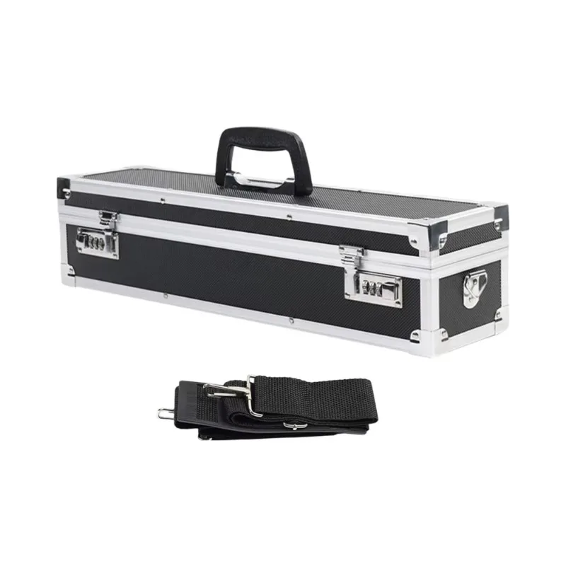 

Outdoor travel tool box Kitchen household tool box Black aluminum alloy with lid password lock Portable storage box