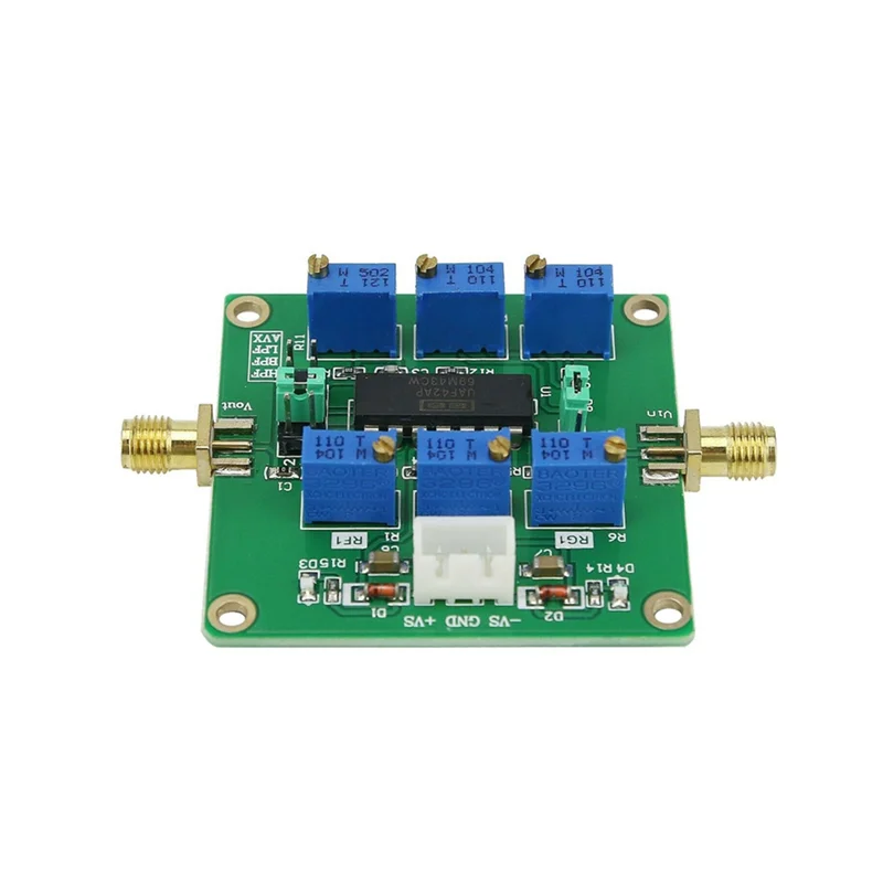 

-PQWN UAF42 Active Filter General Filtering Board Frequency Gain Q Value Adjustable High Pass Low Pass Band Pass Filters