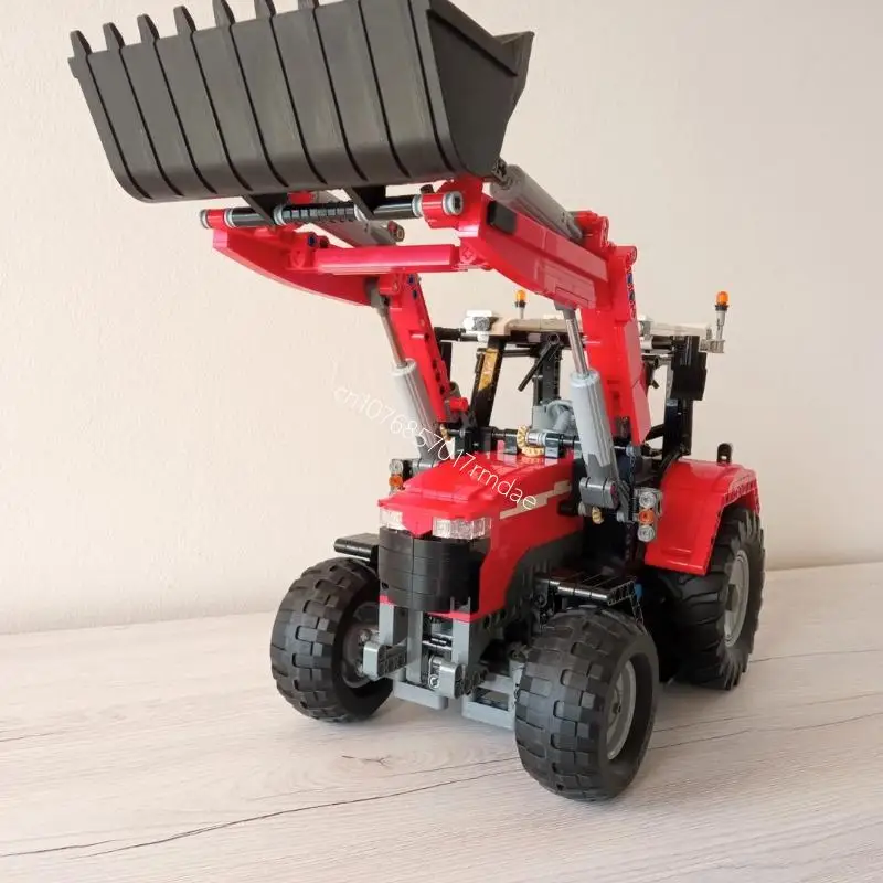 NEW 1324PCS Moc RC Farm Massey Ferguson 7700S Tractor with Front End Loader DIY creative ideas ChildrenToy Gift Technology Block