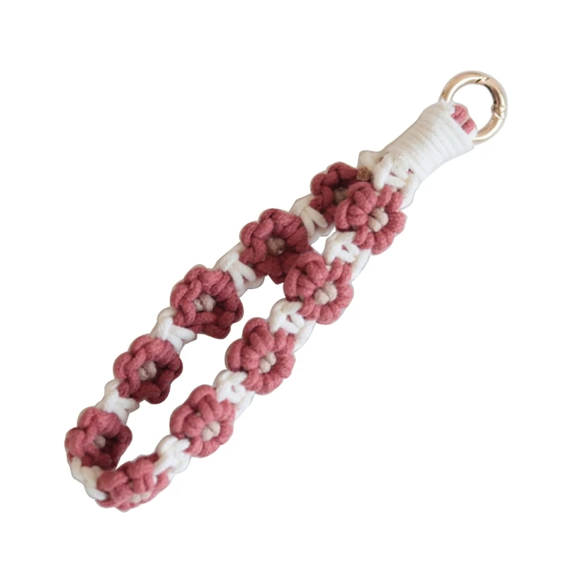 Macramé porte-clés bracelet fleur fait à main bracelet porte-clés cadeaux