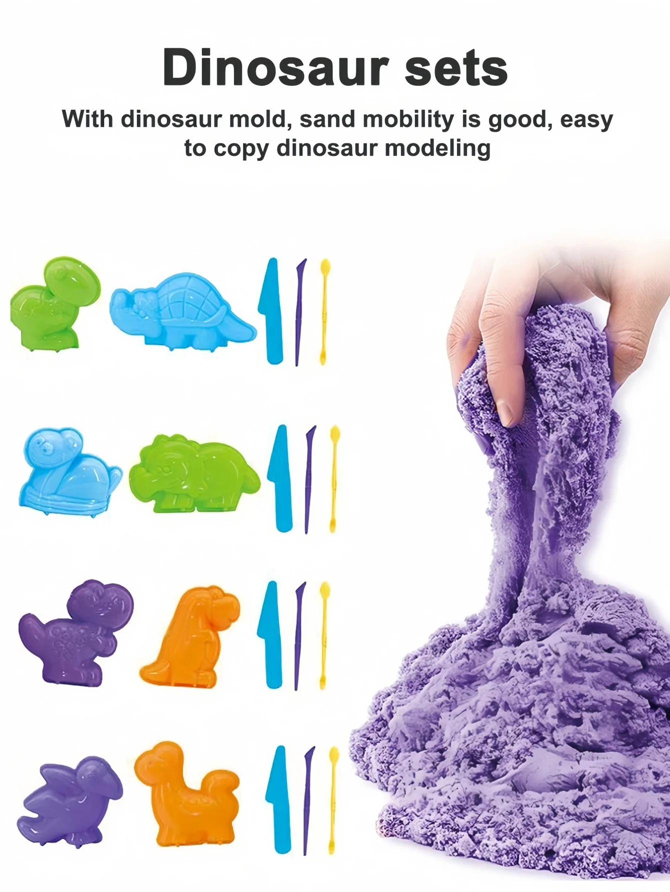 1/2 caixas jogar conjunto de areia 150g de brinquedos de areia kit de areia mágica 2 moldes de design atividades de argila artes e ofícios alívio do estresse brinquedo presente