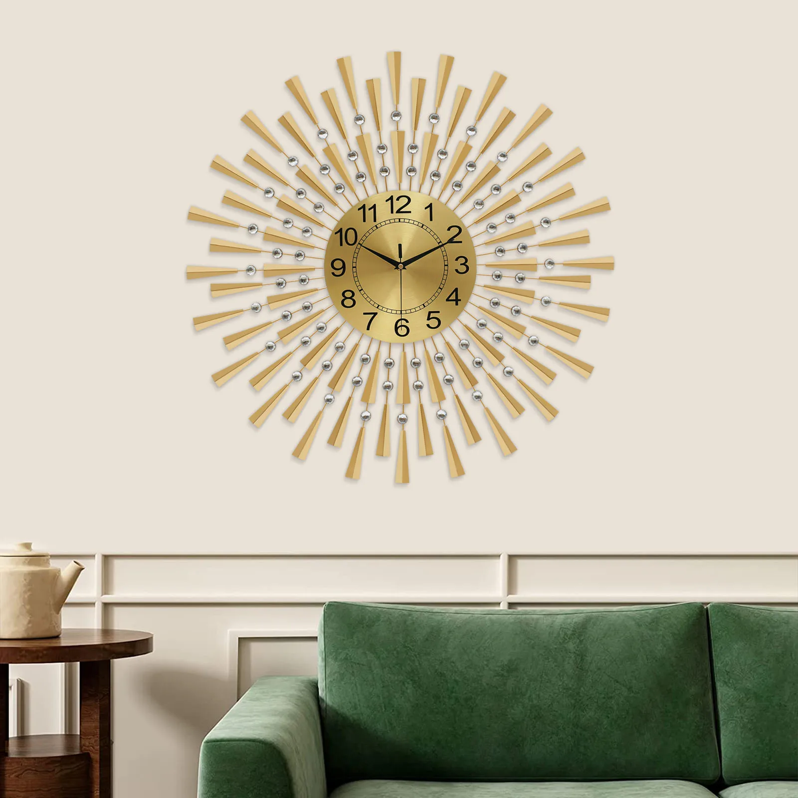 

27.6 Inch Gold Retro Decorative Wall Clocks Silent Wall Clock Decor for Office Bedroom