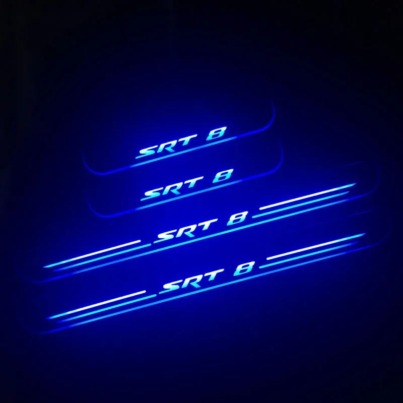 LED سيارة دواسة ضوء لكرايسلر 300C SRT8 2005-2018 مسار ترحيب جرجر أضواء الباب تتحرك خطوة LampsLogo مخصص