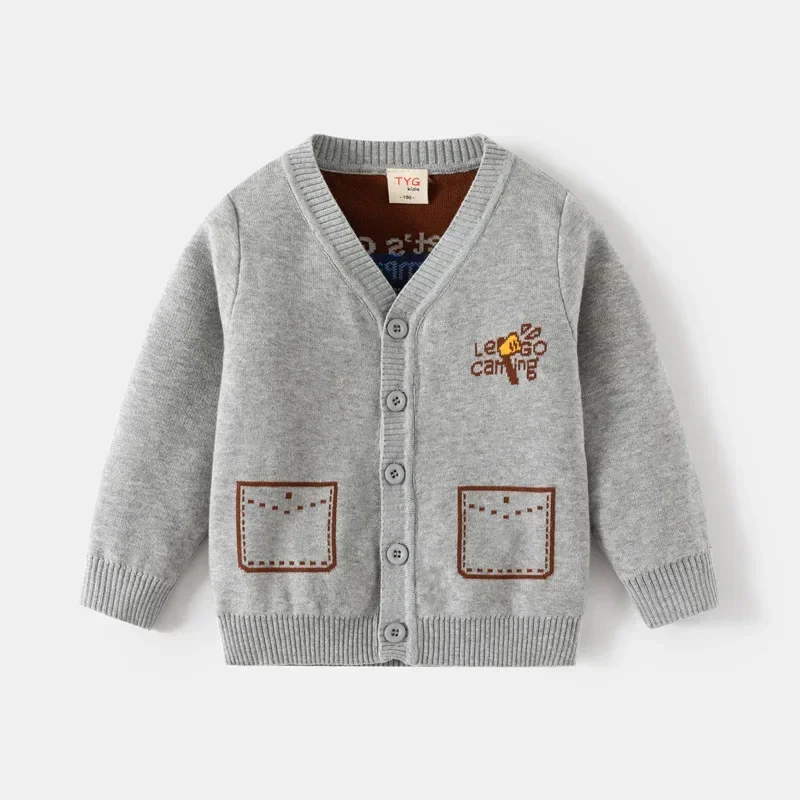 2-8T Kid Sweater Cardigan Toddlder Baby Boy Girl Winter Clothes Warm Long Sleeve Knitwear Coat Cute Knit Top Outfit