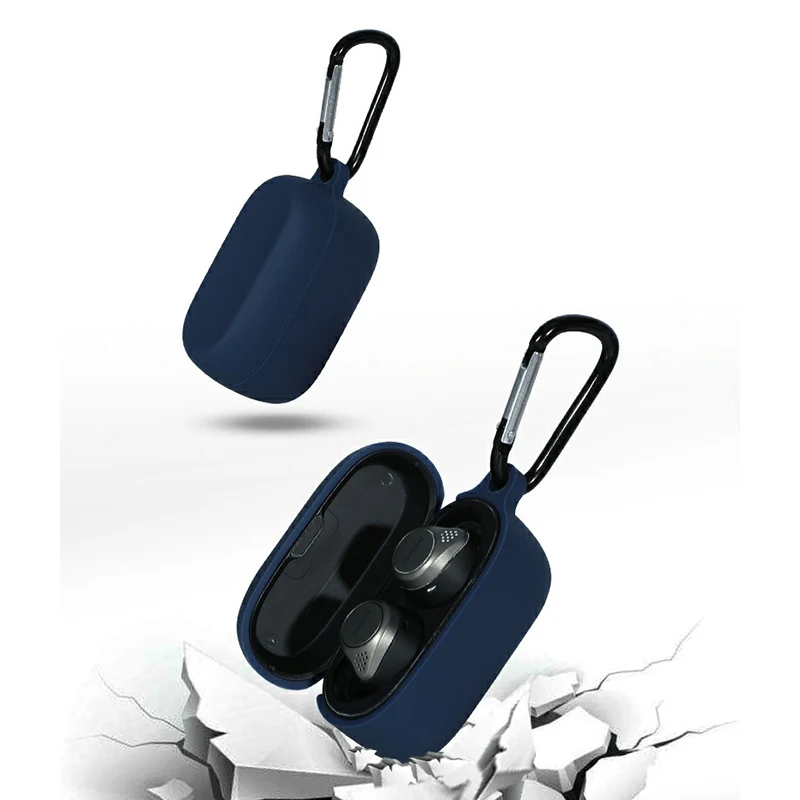 Спортивный чехол для наушников BISM Bluetooth, мягкий силиконовый чехол для наушников Jabra Elite 75T, синий