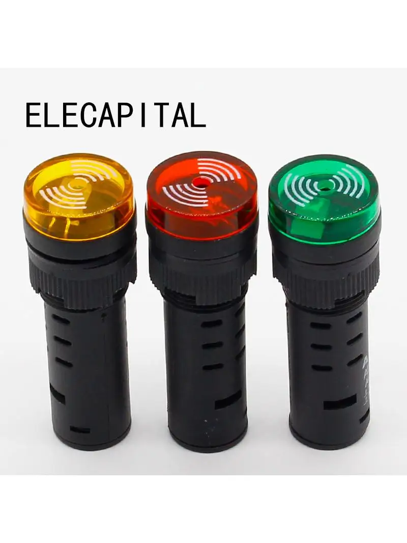 1 pièces 16mm montage sur panneau indicateur led buzzer 12V 24V 220V led buzzer