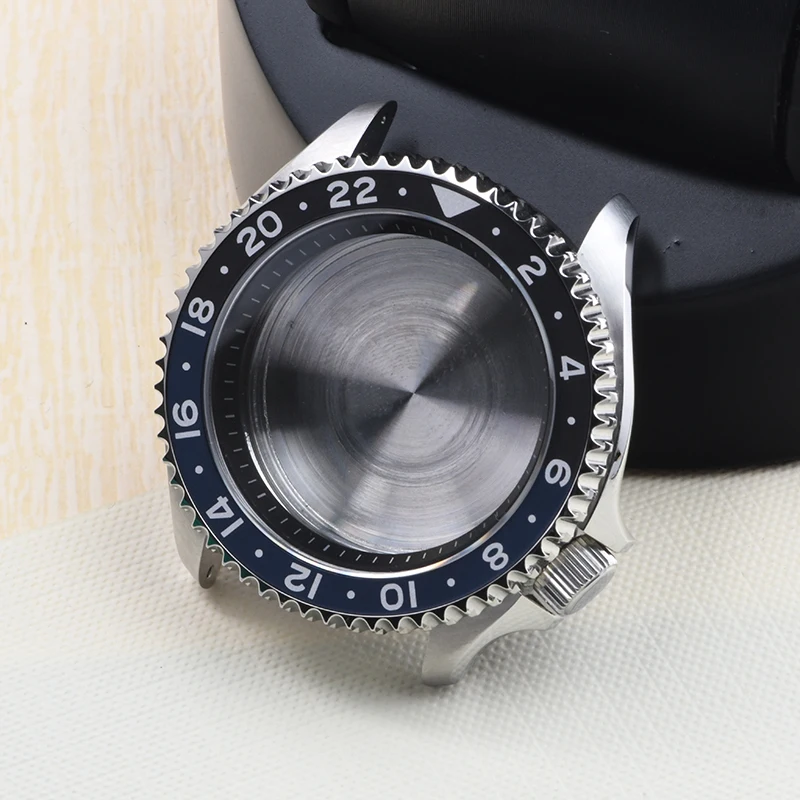 GMT SKX007 Diving Watch Case 316L Stainless Steel Sapphire glass 28.5mm dial 3.8 O'clock For NH34 Automatic Movement Fit Seiko