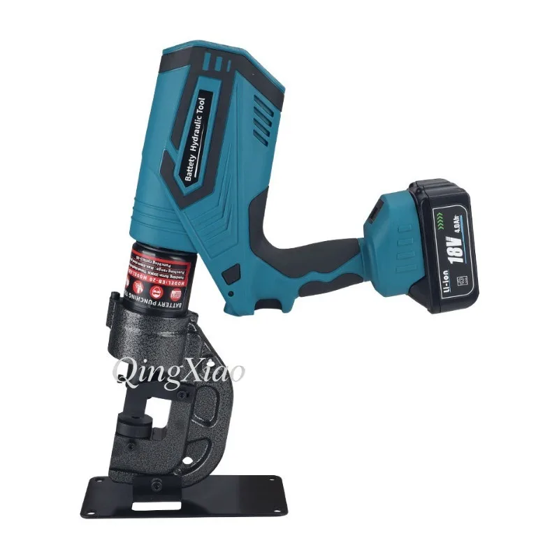 Cordless Hydraulic Hole Puncher 20T Output 18V Lithium Battery For Steel Plate Angle Iron 6mm Thickness Auto Return Portable