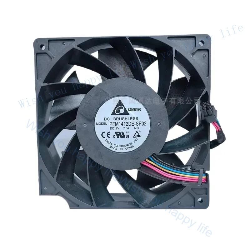 LL 1PCS PFM1412DE For Delta 140mm X 38mm DC 12V 5.04A Ultra High Airflow Fan 5500RPM 328CFM Powerful Exhaust Fan