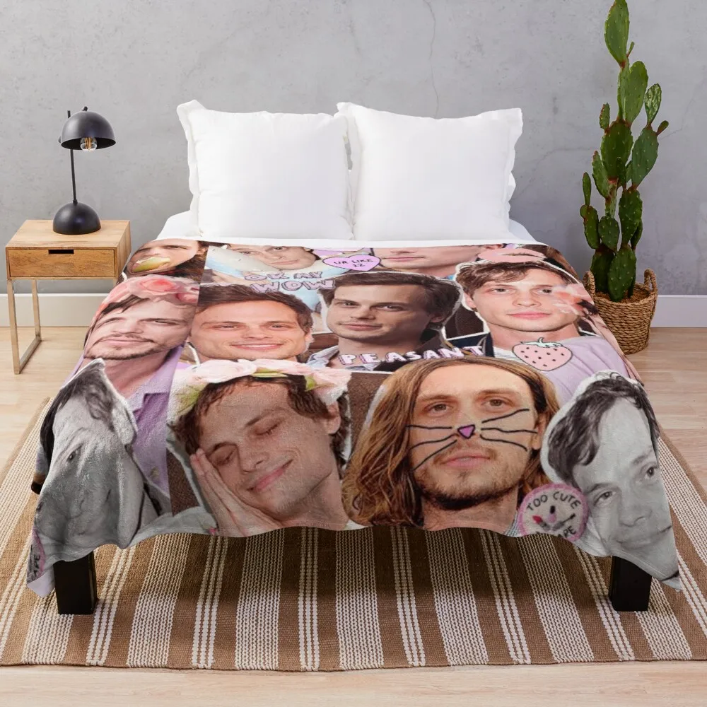 

Matthew Gray Gubler Kawaii Collage Throw Blanket retractable and reclining sofa blanket