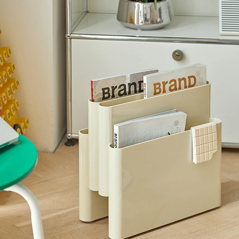 

Floor-to-Ceiling Magazine Racks, Home Organizer Decorative Shelves for Books and Periodicals, Light Luxury Desk Stand