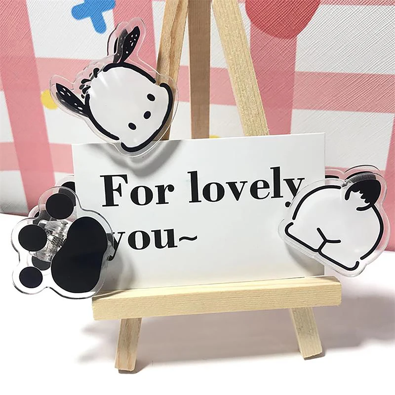 Cartoon Cute Sanrio Pochacco Acrylic Double-sided Clips Note Clips Information Book Folder Multifunctional Paper PP Folder Gifts