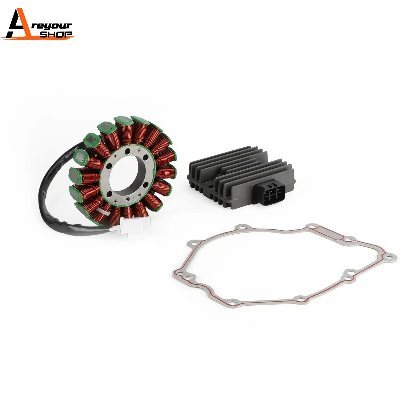 Areyourshop Magneto Coil Stator+Voltage Rectifier+Gasket For Yamaha YZF R6 YZF-R6 2006-2016 2C0-81410-00-00 4XY-81960-00-00