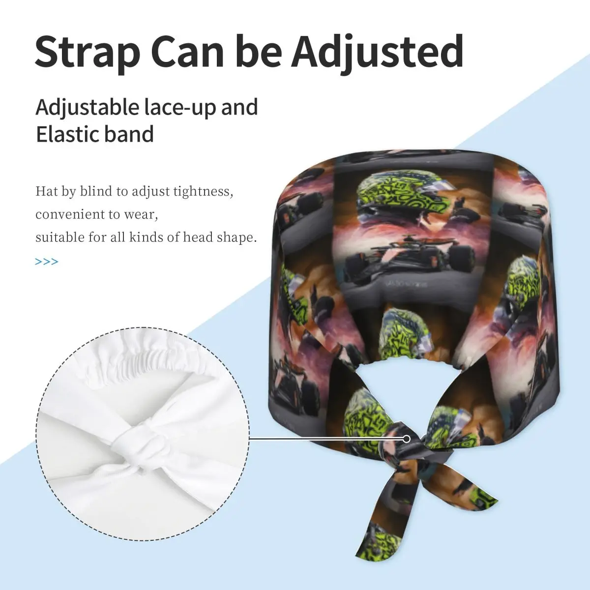 Lando Norris F1 Miami Scrub Hat Doctor Working Surgical Cap Men Women Adjustable Nursing Caps for Dentist